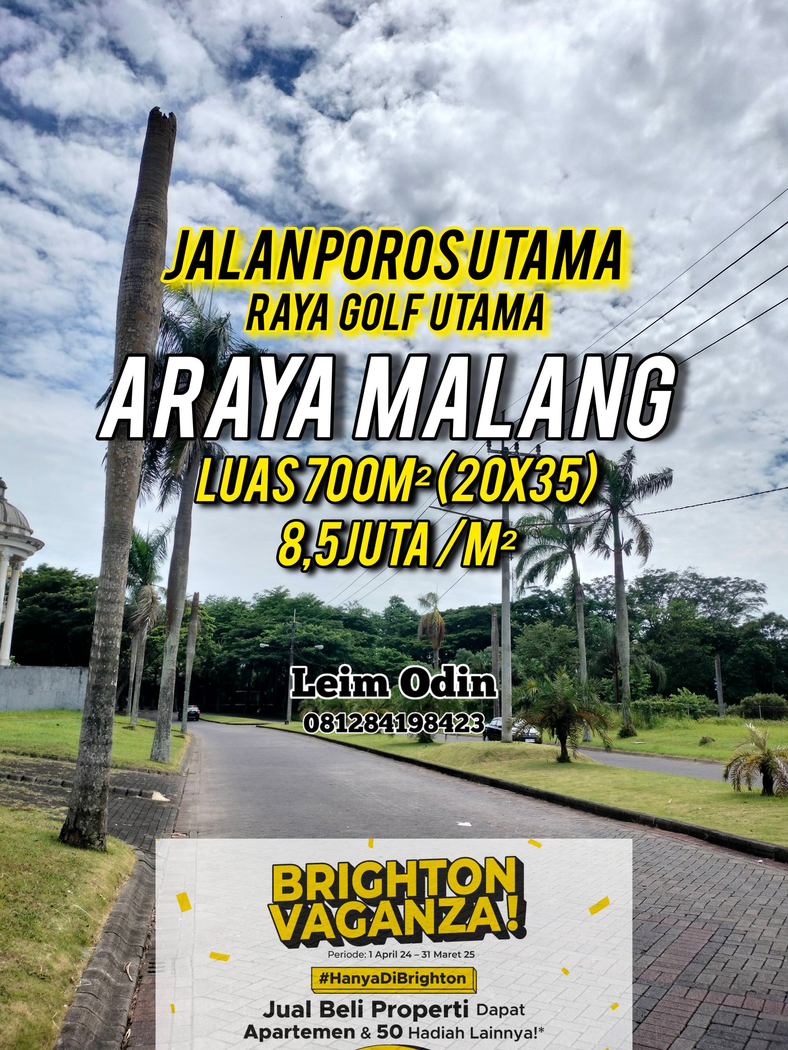 Banting Harga Termurah!! Tanah Dijual Araya Malang POROS JALAN UTAMA RAYA GOLF UTAMA - 2