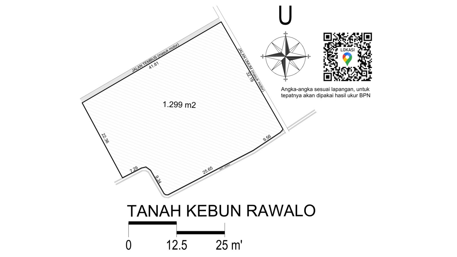 Dijual TANAH KEBUN dipinggir Jalan Desa di RAWALO (Kabupaten Banyumas) - 3