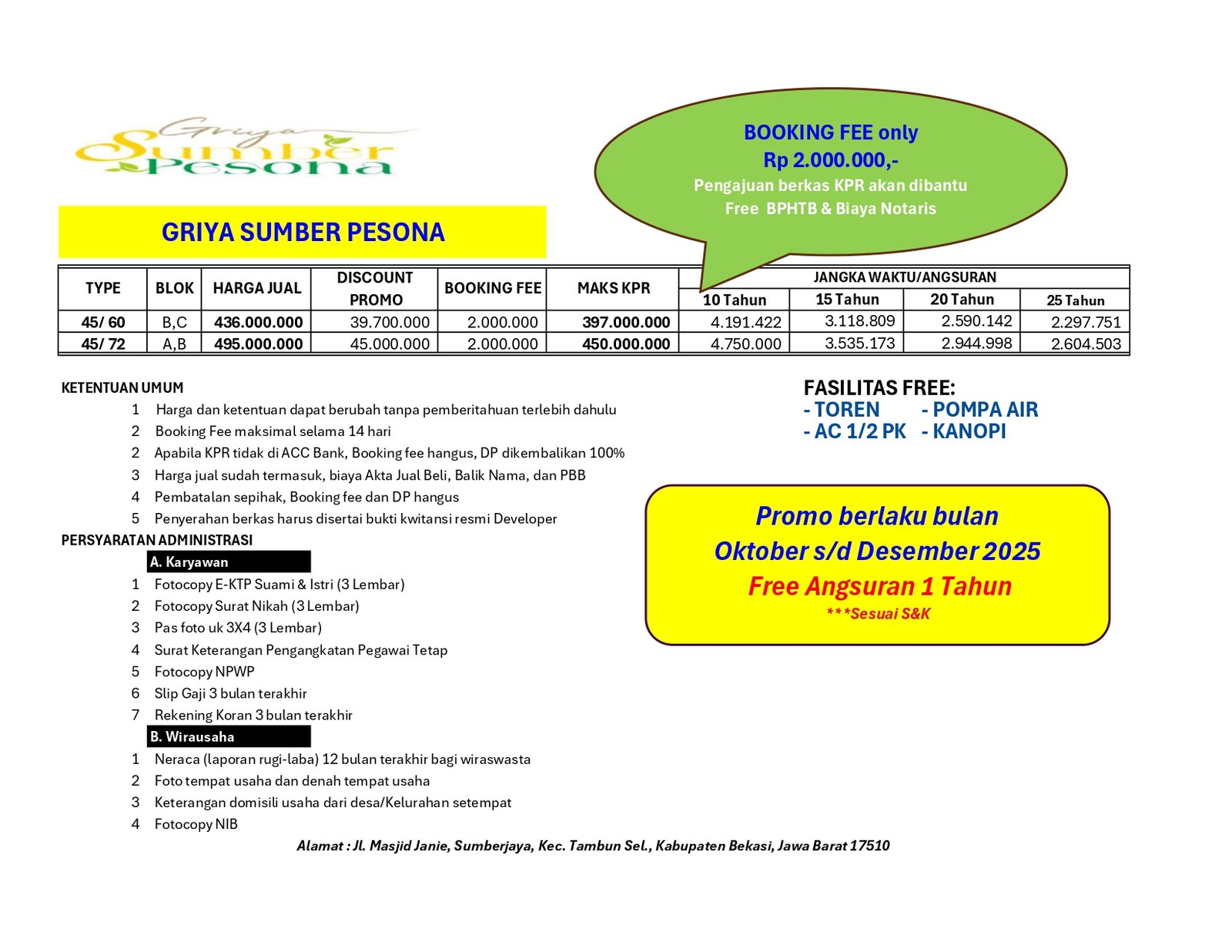 Cluster Griya Sumber Pesona - 1