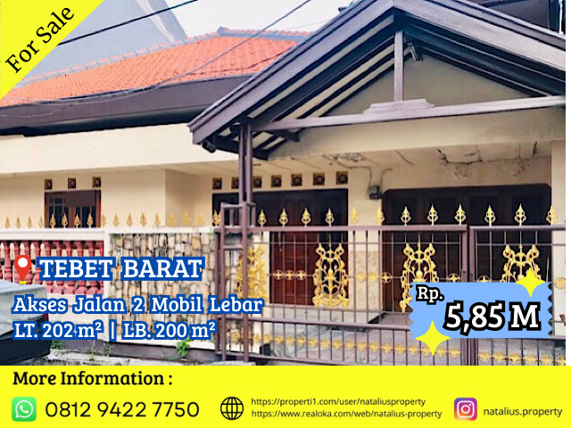 Dijual Rumah Tebet Barat Lokasi Sangat Strategis Nyaman Jalan 2 Mobil Lebar - 2