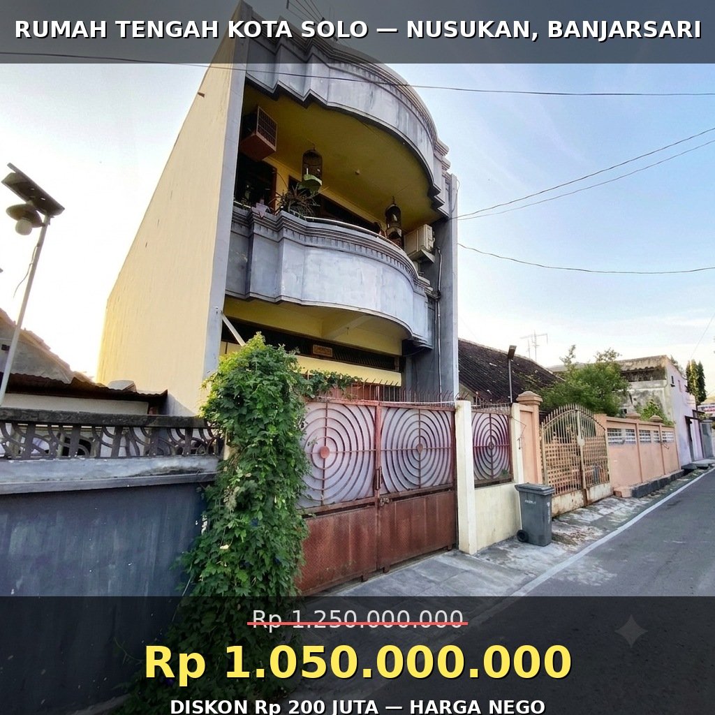 🔥 JUAL CEPAT! RUMAH 2 LANTAI TENGAH KOTA SOLO 🔥 💥 DISKON 200 JUTA – LANGKA DI LOKASI INI! - 10