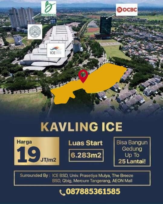 Dijual Kavling Commercial di BSD City, Banten, Kavling ICE - 2